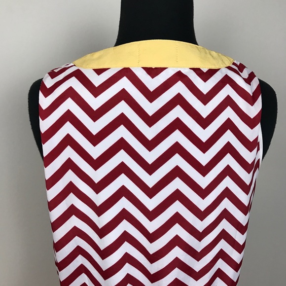 MUD PIE chevron print red white midi Small - Picture 6 of 8